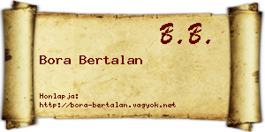 Bora Bertalan névjegykártya