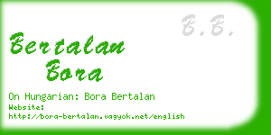 bertalan bora business card